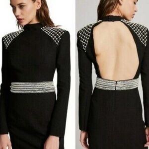 All black Fame & Partners Beaded Dress, 6